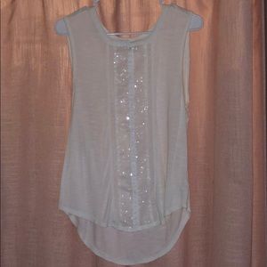 White Sequin Tank